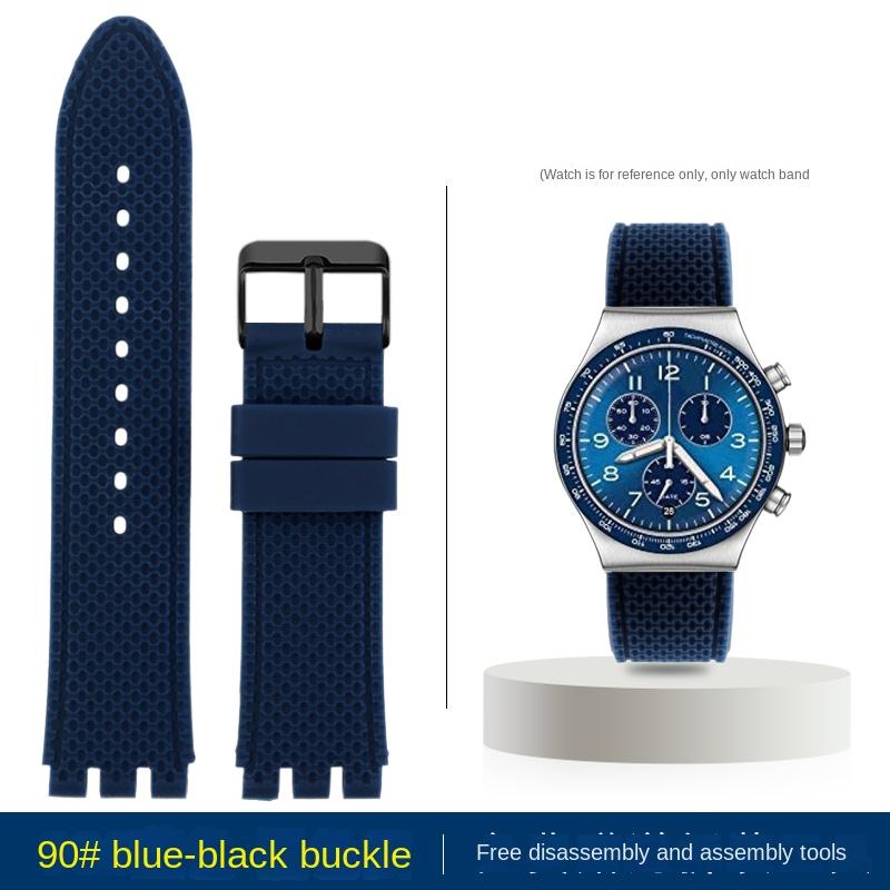 

5 colors For Swatch rubber watch strap 19mm 20mm 21mm YCS YAS YGS YVS454 451 YVS420 435 Soft sports silicone watchband men women 21mm
