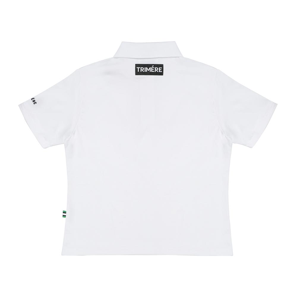 TRIMERE Simple Logo Wappen Short Sleeve Polo Tee F/L Woman White