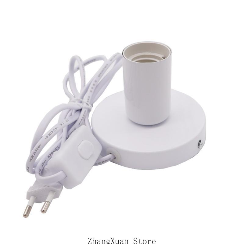 E27 Lamp Socket With 1.8m Cable And Push Button Switches Metal Table Lamp Holder For Home Office Lighting Fixtures 3XUF