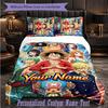 Personalized 3Pcs Bedding SetOne Piece Custom Text Duvet Cover Pillowcase Set Bedroom Gift