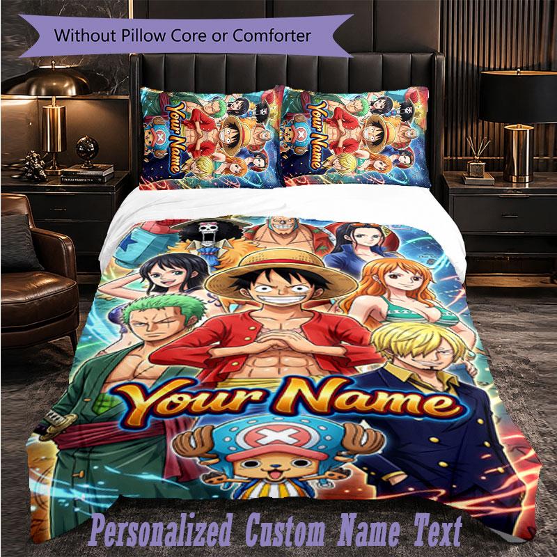 Personalized 3Pcs Bedding SetOne Piece Custom Text Duvet Cover Pillowcase Set Bedroom Gift