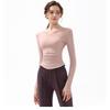 New Spring And Autumn V-neck Sport Top, Yoga Wear, Long-sleeved T-shirt, Professional Running, Quick-drying, Nude Slimming And Fitness Wear For Women