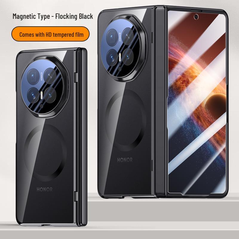 Compatible Honor Magic V6 Foldable Phone Case: Transparent Magnetic Charging, Full Coverage, Anti-Drop Protection.