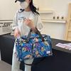 Oxford Fabric Travel Duffel Bag with Leaf Print Multiple Pockets Waterproof Gym Weekender Bag