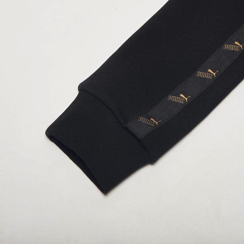 Puma Amplified Graphic Hoodie With Fleece Lining Women Tops Black 586609-51