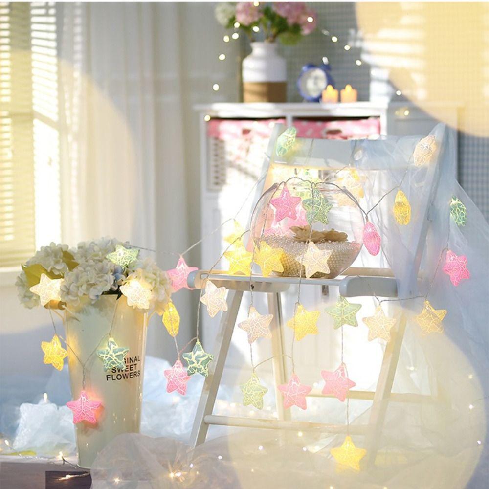 Colorful Christmas Star String Lights LED String Lights Xmas Ornaments Light  Wedding
