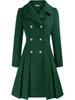 Pink Double Breasted Belted Trench Coat with Notch Lapel and Gold Buttons