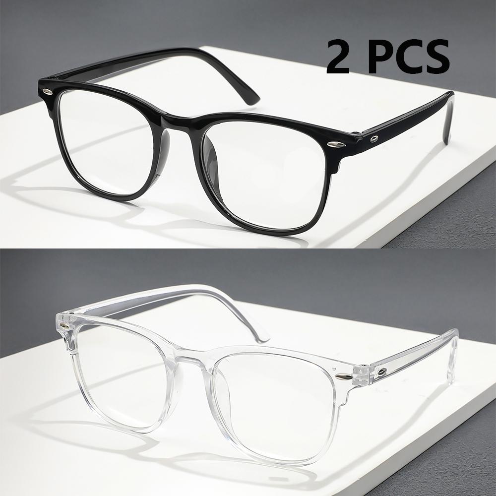 2 PCS Fashion Reading Glasses For Women Men Classics Blue Light Blocking Glasses