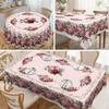 1 Piece, Vintage Pink Rose Tablecloth, Farmhouse Pink Rose Floral Leaf Design, Spring And Summer Decoration