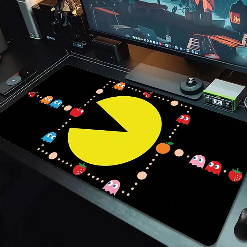 Pac-Man Large Size Mouse Pad Large Gaming Table Cushion Non-slip Laptop Tablet Big Mousepad XXL Mat Mini PC Playmat With Lock Edge