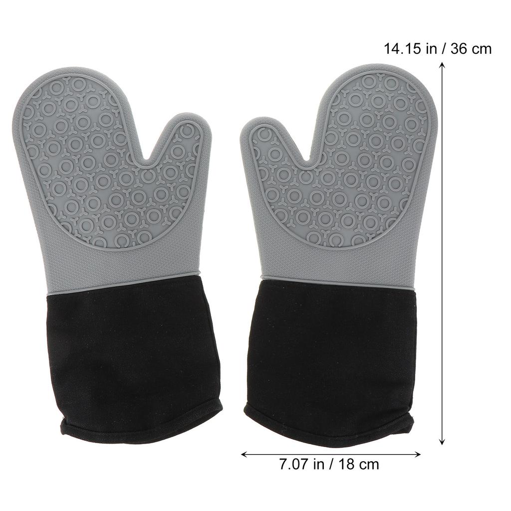 2Pcs Silicone Baking Gloves Heat Resistant Oven Mitts with Pot Holders Kitchen Cooking Safety Set Non Slip Grip Dishwasher Safe