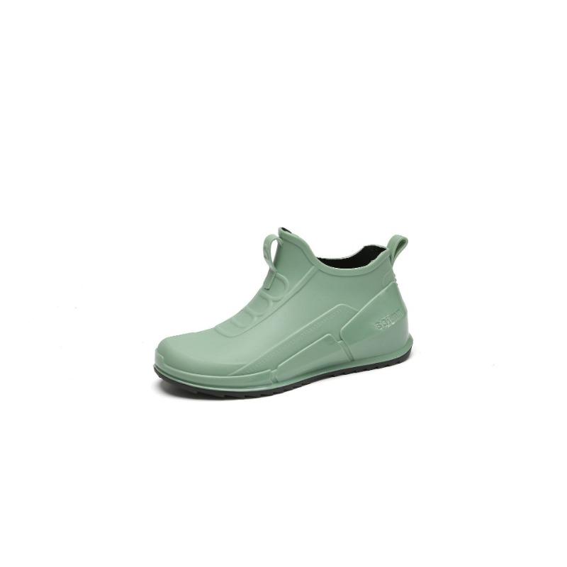 

Модная женская дождевая обувь удобные и нескользящие женские резиновые сапоги легкая женская обувь с низким верхом плоские водные туфли 40 зелёный
