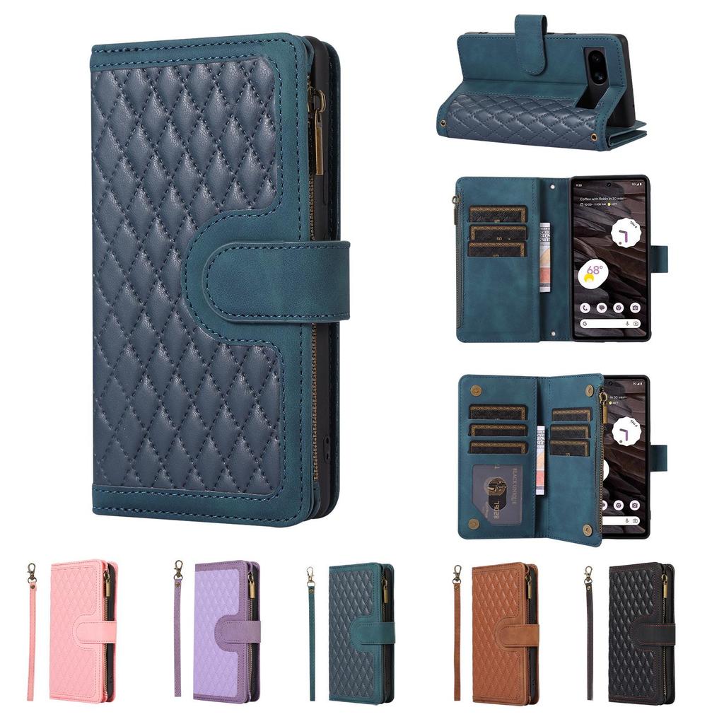 High-End Diamond Buckle Wallet Case for Google Pixel 7A