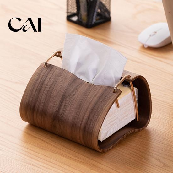 Napkin Storage Organizer Wooden Tissue Holder, Rectangular Decorative Paper Dispenser, Compact Dispenser Organizer, for Office Desk Home Decor Dining