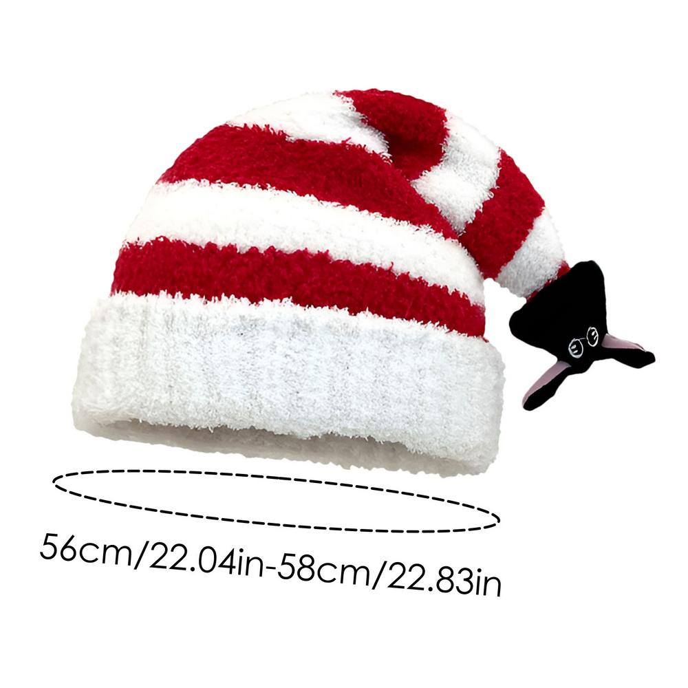 

Креативная рождественская вязаная шапка Милая взрослая детская мягкая шапочка Вязаная шапка Санты Вечеринка Детская удобная вязаная шапка Санты 58cm красный