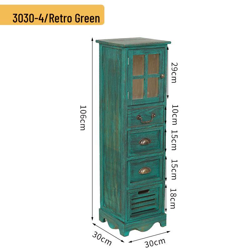 American Solid Wood Narrow Five-Drawer Sideboard and Bedside Cabinet