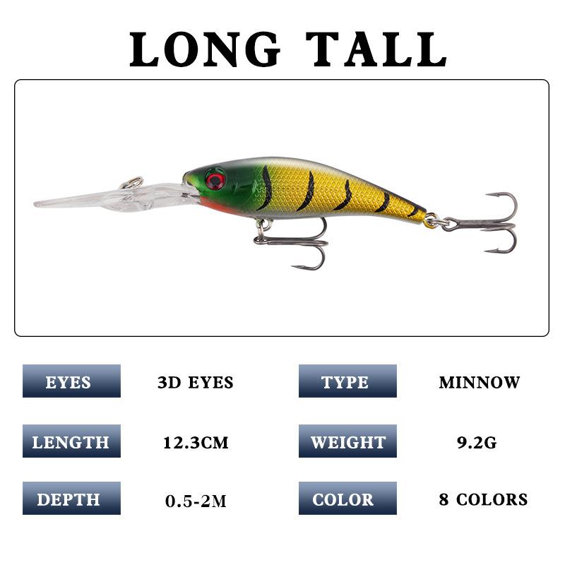 Long Tongue Mino Fake Bait 10cm/9.2g Sound bead Lure