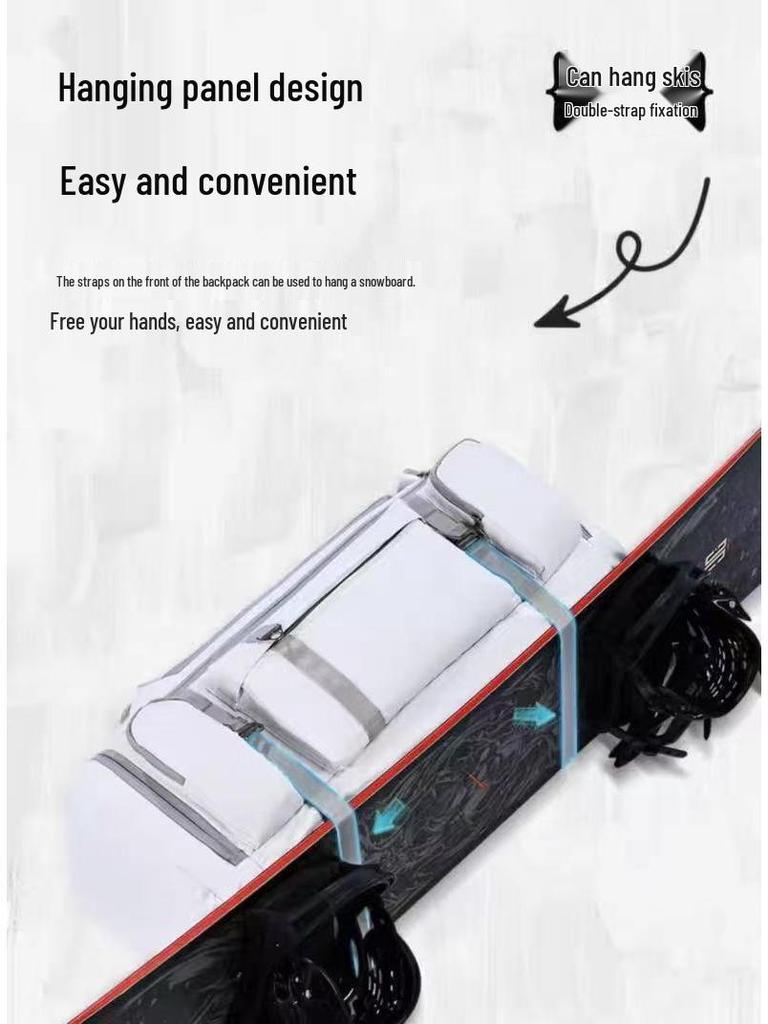 Waterproof Ski Backpack with Board Holder, Large Capacity & Separate Shoe Compartment