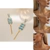 Trendy Heart-shaped Natural Stone Dangle Earrings For Women Fashion