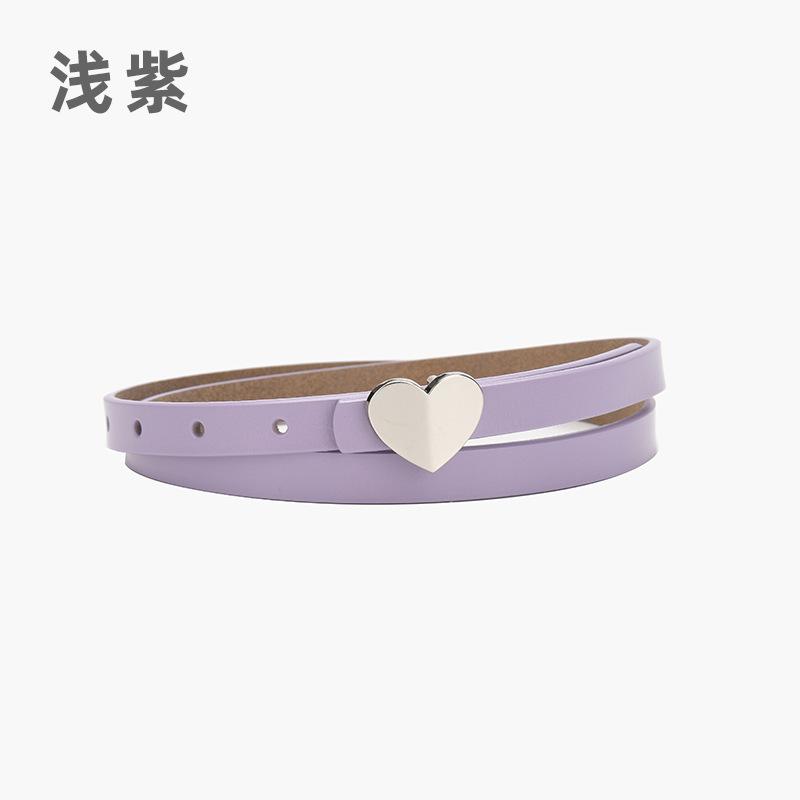 Leather Belt Women'S Thin Jeans With Decoration And Dress Pants Simple Style Heart-Shaped Belt