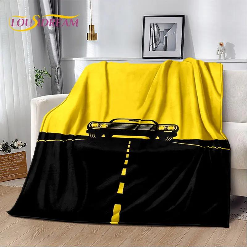 3D Racing Car Soft Plush Blanket,Flannel Blanket Throw Blanket for Living Room Bedroom Bed Sofa Picnic Hiking Leisure Napping