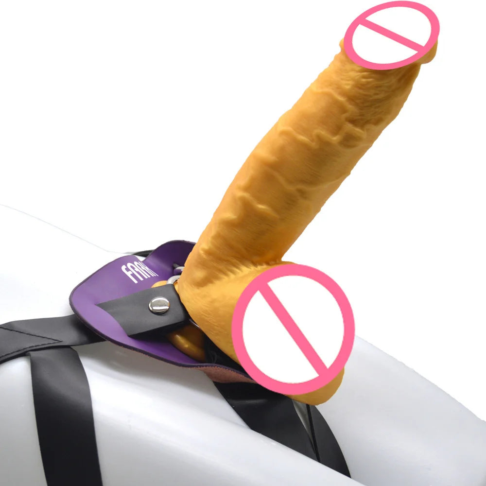 Dámský nositelný silikonový pásek FAAK na měkký penis 24 cm