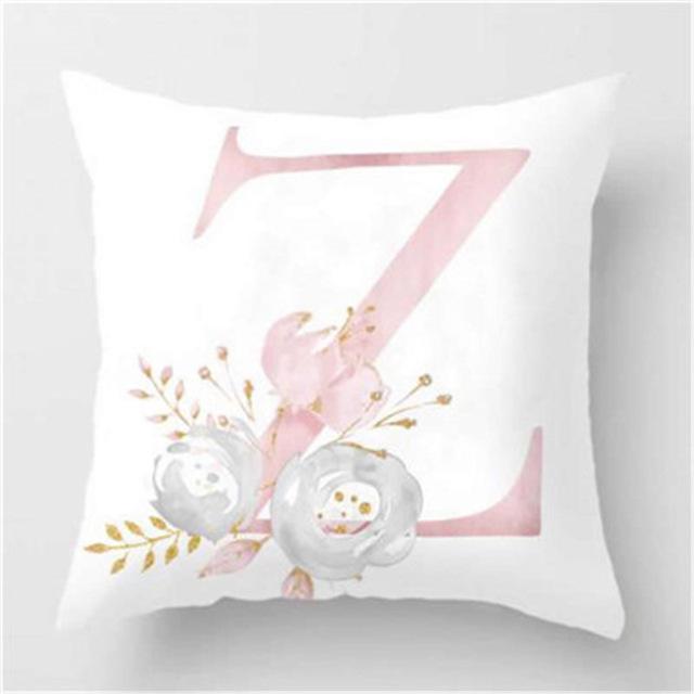 Ins Nordic Pillowcase Design Pink Letter Cushion Pillowcase Car Sofa Waist Design Home Furnishing