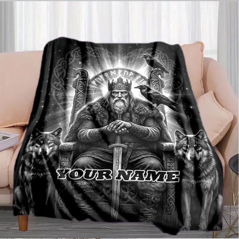1PC Custom Name Throne Majesty" blanket versatile,all-season throw suitable for the living room,bedroom,camping,travel,and gift