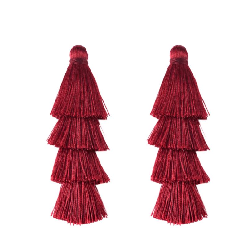 4pcs/lot Gradient Tassel Pendants Four Layers Polyester Tassel Pendants For Jewelry Making DIY Earrings Charms Accessories