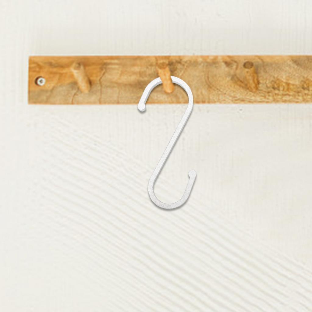 Stylish Matte Finish Aluminum S Hooks for Kitchen and Home Use 10 Pack