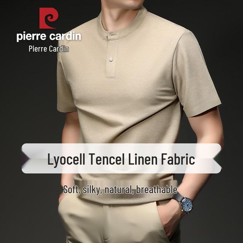 

Pierre Cardin Men s Tencel Linen Blend Short Sleeve T-Shirt 120