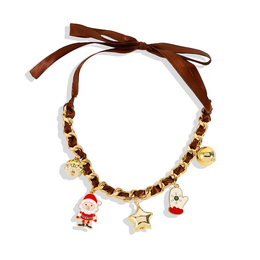 Snowflake Santa Pendant Trendy Creative Collarbone Chain Necklace