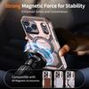 For iPhone 17 Pro Max Magnetic Case Ring Kickstand PC + TPU Hybrid Phone Cover