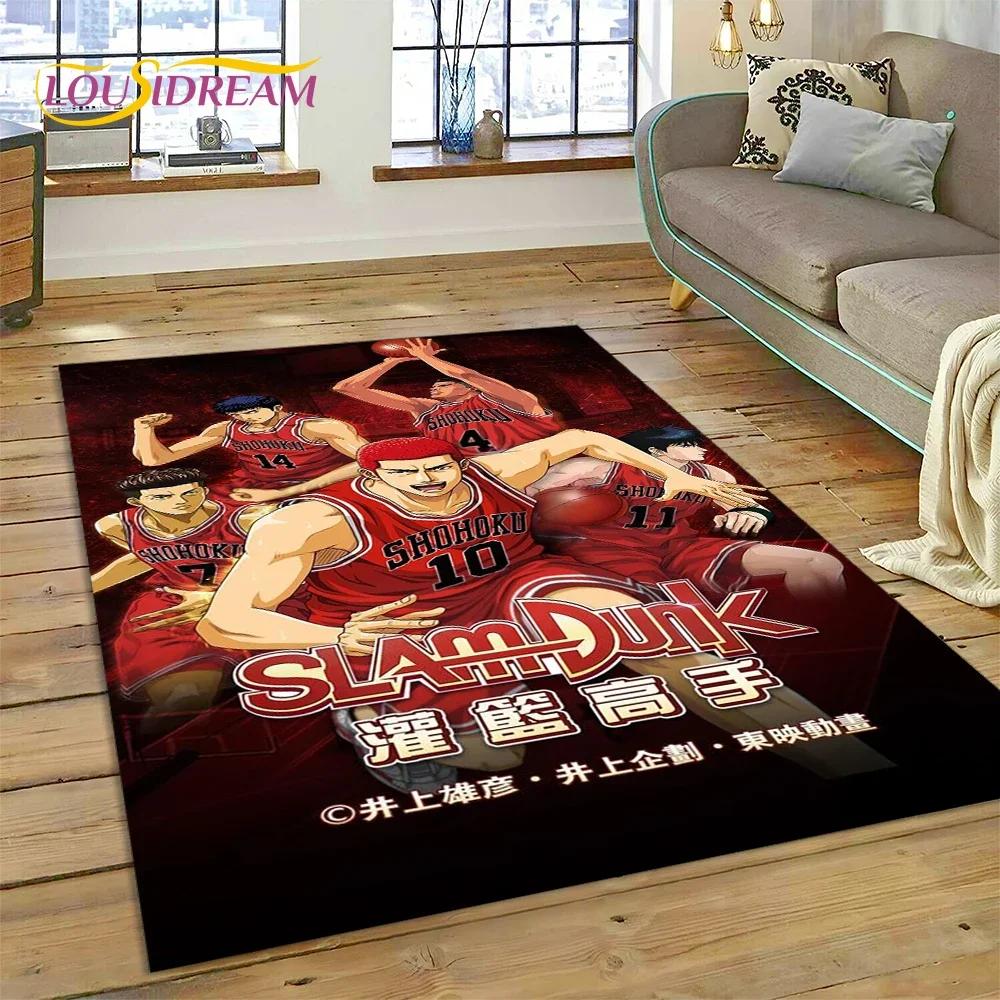 Cartoon Slam Dunk Basketball Anime Carpet Rug for Bedroom Living Room Home Sofa Decoration,Children Game Large Decor Floor Mat