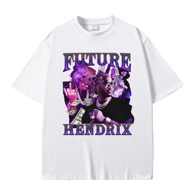 Rapper Future Hendrix Graphic Print Tshirts Unisex Women Hip Hop 90s Vintage Tees Short Sleeve Unisexs Streetwear Oversized Tshirt S