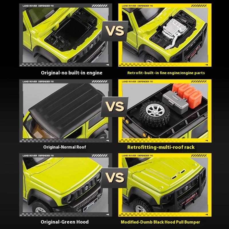 CCA 1:32 Suzuki Jimny Montážní edice Slitina Tlakově litý model Sestavit Auto Hračka Ozdoby Dekorativní Trendy Ozdoba Pro Kamaráda Dárek