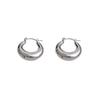 French Entry Lux Retro Fancy Ear Clip Fashion Special Interest Earrings Gold Metal Glossy Surface round Ring Earrings Earrings for Women