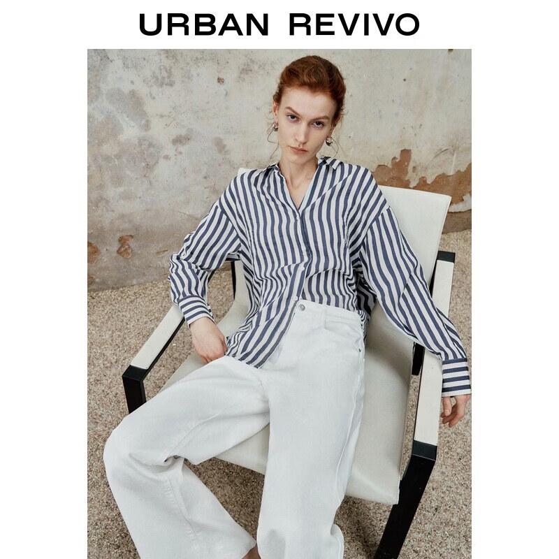 Women's Colorblock Striped Lapel Shirt