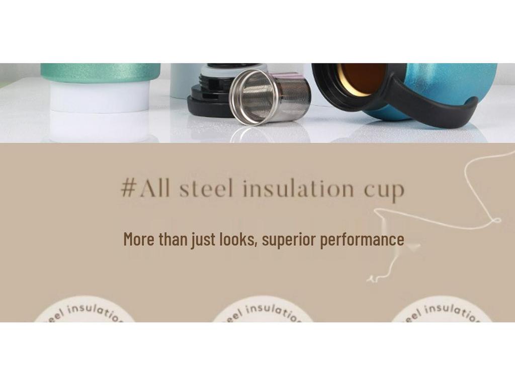 Large Capacity Titanium-Coated Stainless Steel Insulated Teapot with Portable Handle and Tea Infuser