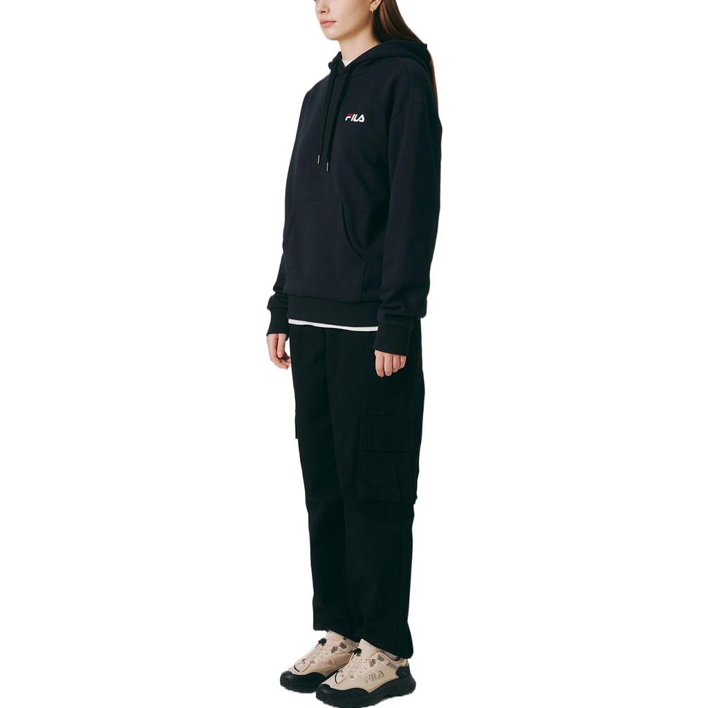 FILA Sweatshirts Unisex Black Hooded Moderate Regular FS2POE4105X-BLK