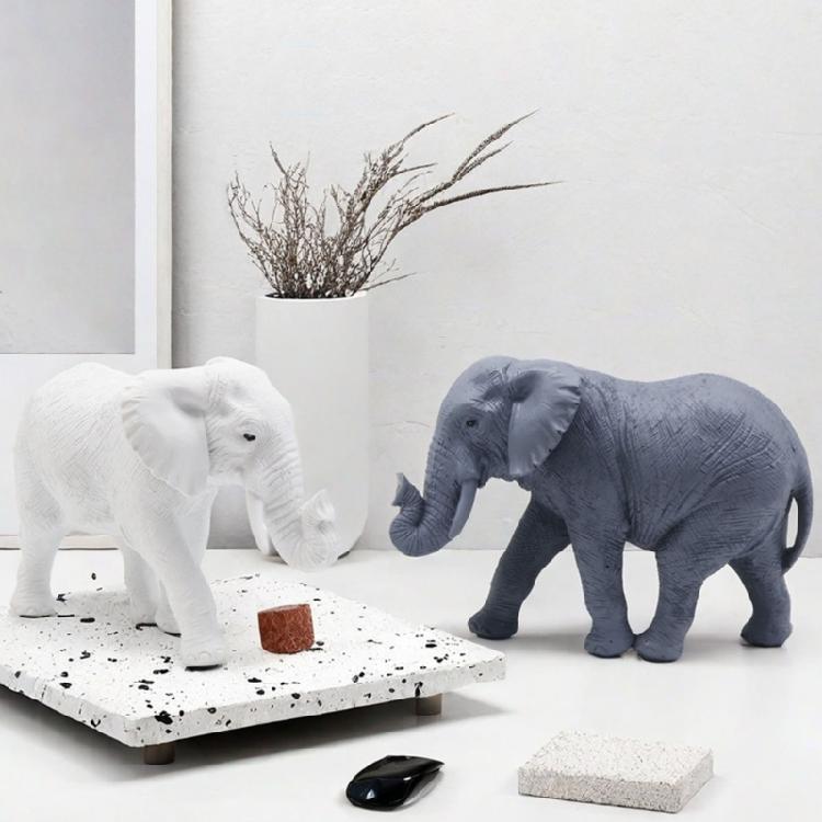 Resin Elephant Sculpture Luck and Wealth Symbol For Desk and Cabinet Decors