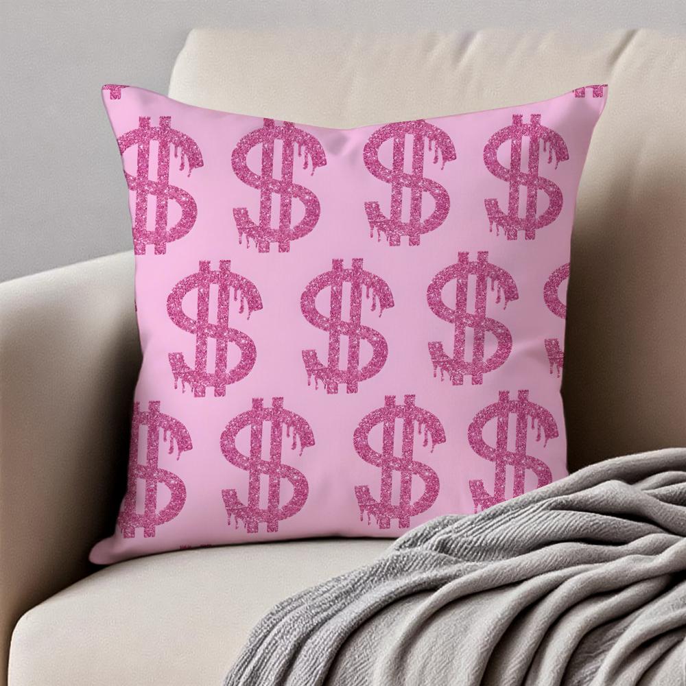 Nice Good DDollars Moneys Cushion Cover Pillowcase Antidustmite Invisible Zipper Short Plush Sofa Cushion