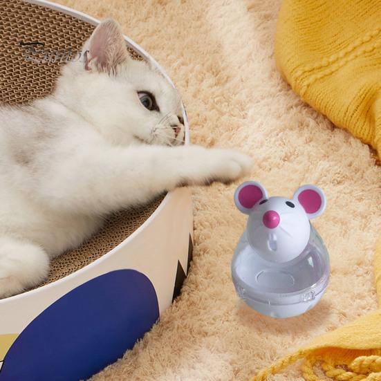 Cat Treat Dispenser Toy Large Capacity Transparent Design Mouse Shape Cat Interactive Toy Food Dispenser Treat Toy