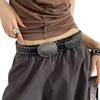 Vintage Punk Studded Belt For Women Jeans Soft PU Leather Durable Fashion Accessory