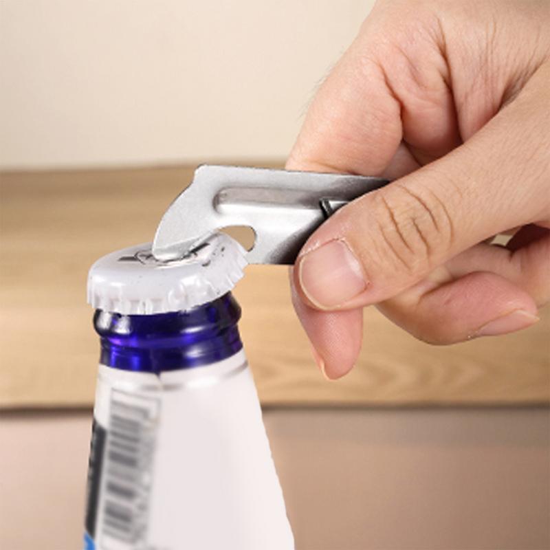 Portable Bottle Jar Opener Stainless Steel Hand Held Can Opener Safe Cut Can Kitchen Gadget For Emergency Bottle Opener Party