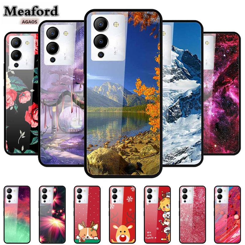 Luxury Shockproof Tempered Glass Back Cover Hard Case For Infinix Note 12 G96 Infinix Note 11pro 11s Protective Cool Phone Cover
