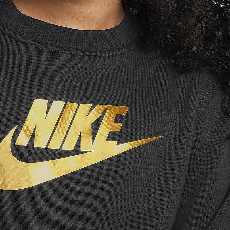 Nike Sweat-shirt Enfant Imprimé Logo Lettre Col Rond Manches Longues Sweat-shirt Enfant Noir HQ0975-010