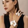 Exaggerated Flower Bracelet Bohemian Open Floral Arm Cuff Flower Bracelet Ring Set  Gatherings