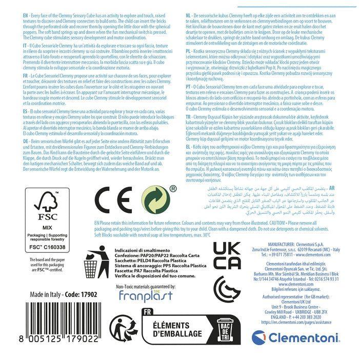 Cube d'activité sensoriel - CLEMENTONI - Soft - Briques douces - 6 mois - Multicolore