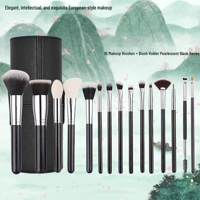 15-teiliges Make-up-Pinselset: Weiche Pinsel mit Puder- und Lidschattenpinseln für die Schönheit.